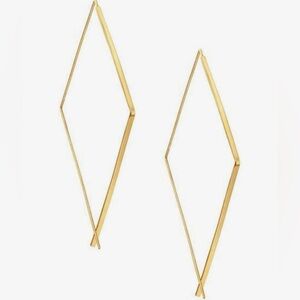 Lana Jewelry 14k Gold Flat Kite Hoop Earrings, 2.5” long